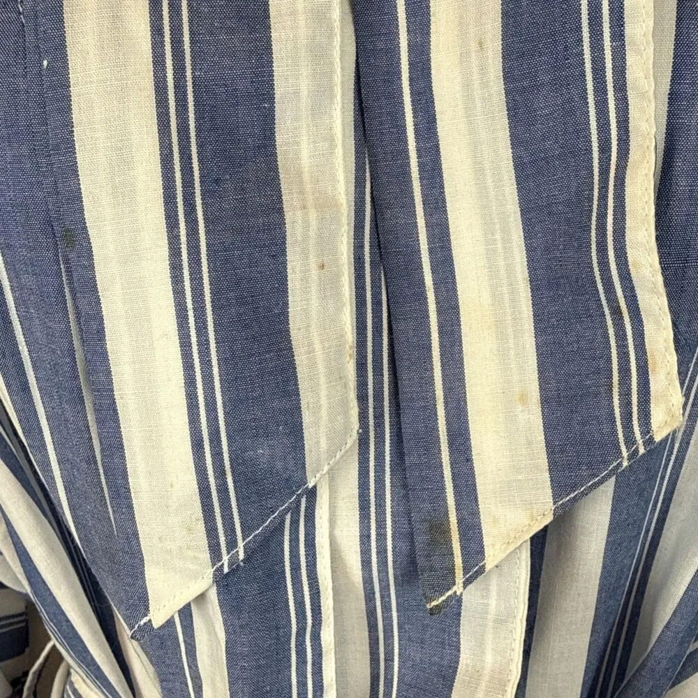 VTG Pierre Cardin NWT Robe One Size Striped Blue White Deadstock Sibleys Tag